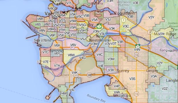 Vancouver Postal Code Map 8507